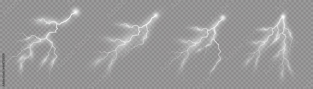 Canvas Prints set of zippers, thunderstorm and effect lightning.