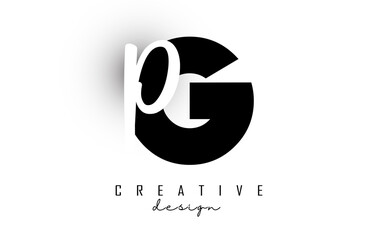 Letters GP Logo with a minimalist design. Letters G and P with geometric and handwritten typography.