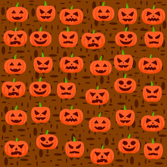 Pumpkins texture on brown background. Halloween. festive pumpkins
