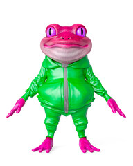 Obraz premium frog cartoon on sport outfit