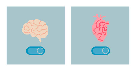 Heart and brain with a switch.