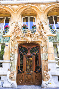 The magnificent art nouveau Lavirotte building on Rapp Avenue in Paris