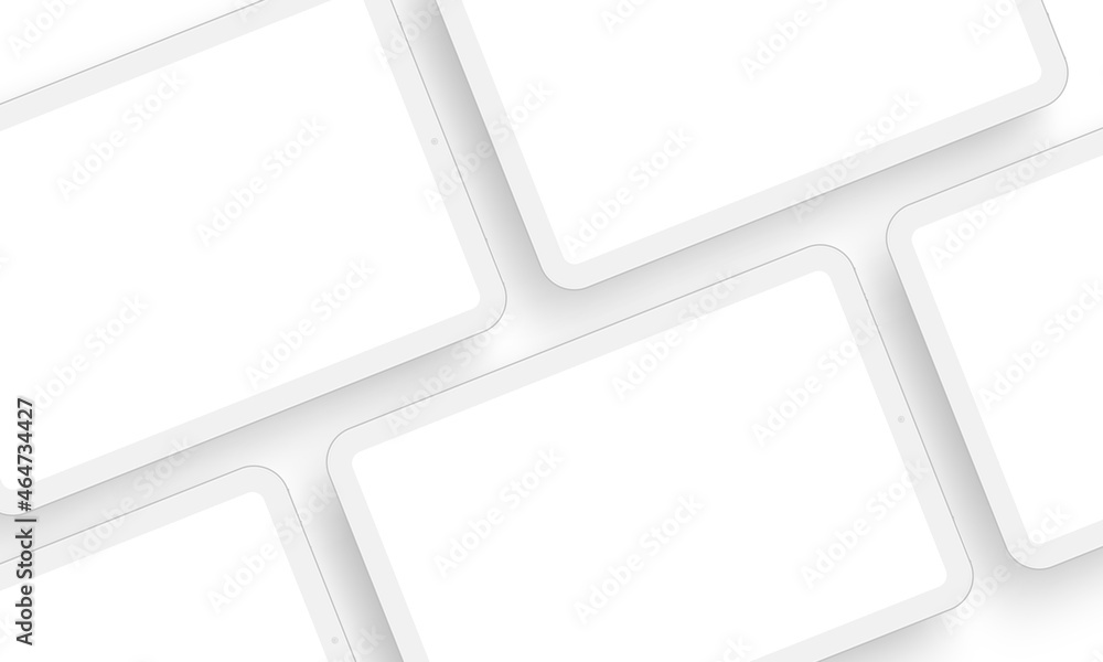 Poster tablet computer clay mockup for mobile app design. vector illustration