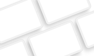Tablet Computer Clay Mockup for Mobile App Design. Vector Illustration - obrazy, fototapety, plakaty