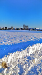 Winter Field with beautiful sky