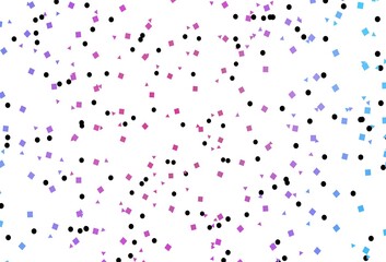 Light Pink, Blue vector layout with circles, lines, rectangles.