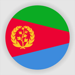 Obraz premium Eritrea Flag Rounded Country Flag button Icon