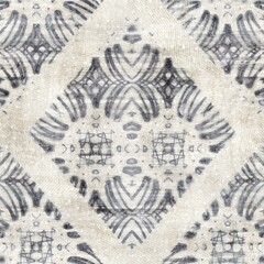 Seamless gray and cream grungy damask pattern for surface design and print. High quality illustration. Intricate luxurious hip sensual trendy romantic design for interior design, fabric, or textile.