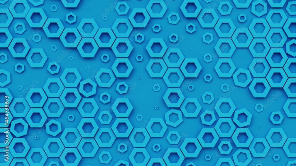 Aufkleber hexagonal pattern with honeycomb shapes, moving hexagons seamless looping 3d animated abstract backg