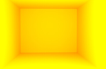 Abstract yellow-orange amber gradient background empty room for display product ad and website - 3d illustration, 3d rendering