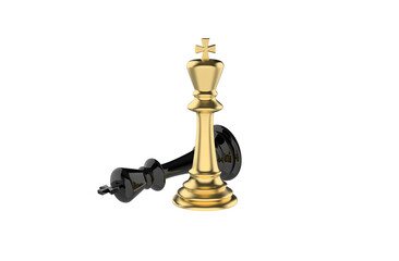 chess pieces bishop isolated on white background,  Business, competition, strategy, leadership and success concept - 3d illustration, 3d rendering