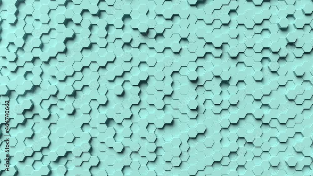 Aufkleber abstract hexagon geometric loop animation - random waving motion background - seamless loop