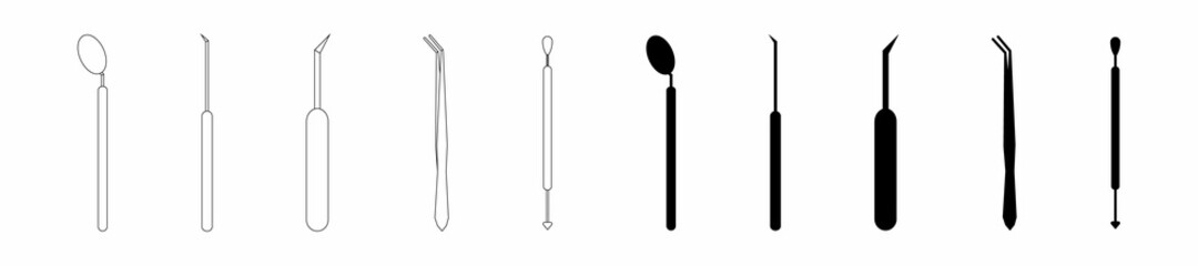 Dental tools on white background vector.
