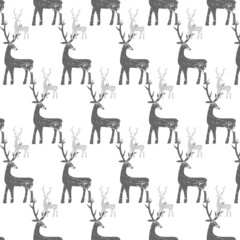 Seamless vector pattern of gray Christmas autumn. Illustration, grunge. Christmas, New Year. Wrapping paper, fabric, wallpaper.