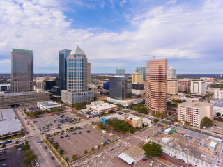 Tampa financial district modern buildings including 100 North Tampa, One Tampa City Center and...