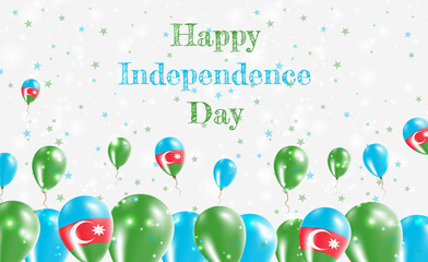 Fototapeta na wymiar Azerbaijan Independence Day Patriotic Design. Balloons in Azerbaijani National Colors. Happy Independence Day Vector Greeting Card.