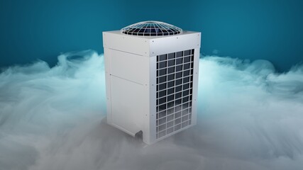 vrv air conditioning fog. 3d render