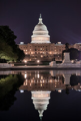 The United States Capitol, the meeting place of the United States Congress, located on Capitol Hill at the eastern end of the National Mall in Washington, D.C.