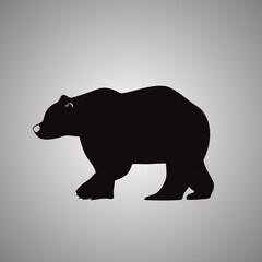 Bear silhouette icon isolated on gray background. Trendy bear silhouette icon in flat style. Bear template for web site, app, ui and logo. Vector illustration, EPS 10