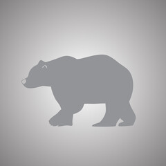 Bear silhouette icon isolated on gray background. Trendy bear silhouette icon in flat style. Bear template for web site, app, ui and logo. Vector illustration, EPS 10