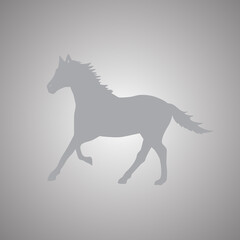 Fototapeta na wymiar Horse silhouette icon isolated on gray background. Trendy horse silhouette icon in flat style. Horse template for web site, app, ui and logo. Vector illustration, EPS 10