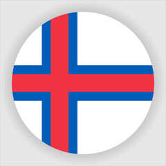 Naklejka premium Faroe Islands Flag Rounded Country Flag button Icon