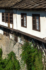 Panoramic view of center of town of Troyan, Bulgaria