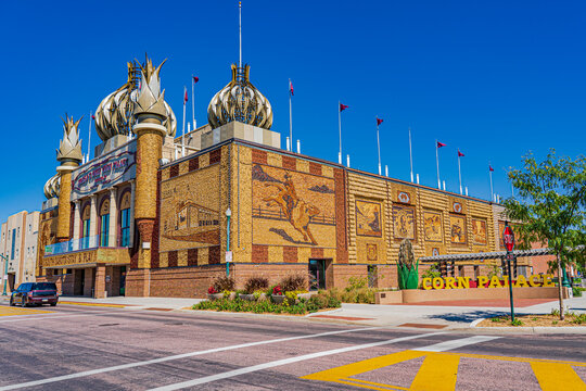 The Corn Palace, an unique building in Mitchell, South Dakota decorated with corn 