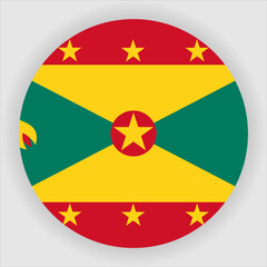 Grenada Flag Rounded Country Flag button Icon