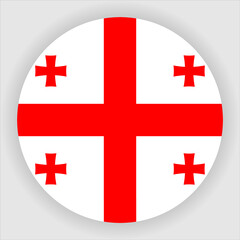 Georgia Flag Rounded Country Flag button Icon