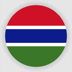 Gambia Flag Rounded Country Flag button Icon