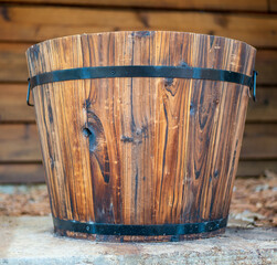 old wooden barrel