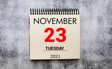 Save the Date written on a calendar - November 23