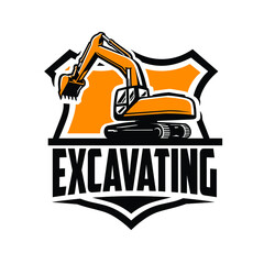 Excavating company logo template set ready made logo