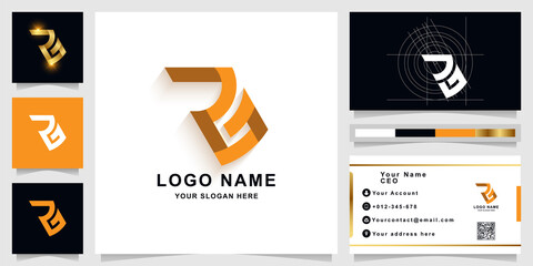 Letter a or RG monogram logo template with business card design