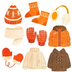 防寒着セット イラスト