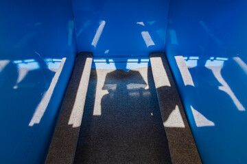 Sunny view of a storm shelter