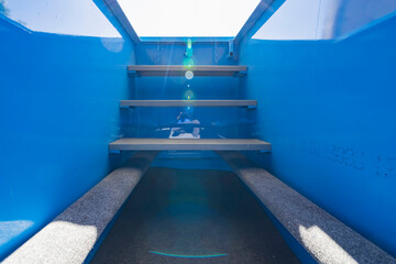Sunny view of a storm shelter
