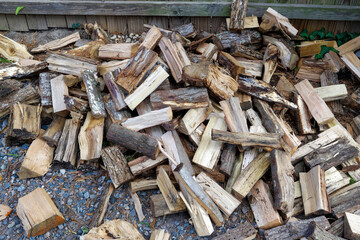 Pile of hardwood firewood.