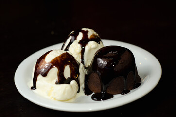 ice cream with chocolate