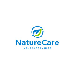 modern NatureCare leaves plants arm logo design