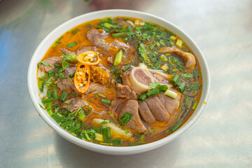Delicious traditional South Vietnamese noodle - Bun Bo Hue