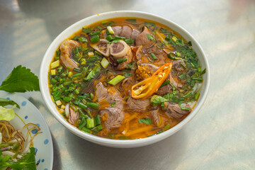 Delicious traditional Vietnamese noodles Bun Bo Hue