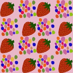 seamless pattern with strawberries