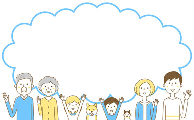 家族　三世代　ふきだし