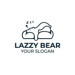 Lazzy polar bear pillow mattress white comfortable logo