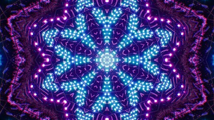 Glowing Geometric Kaleidoscope Flower Pattern Light
