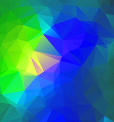Obraz premium Abstract triangulation geometric green and blue background