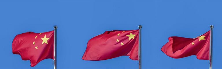 China flag waving against clean blue sky