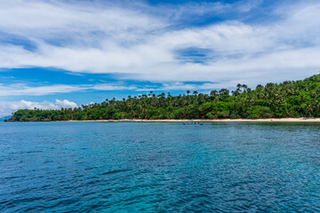 Tropical island view in Puerto Galera, Mindoro Island, Philippines.  Travel and landscapes.
